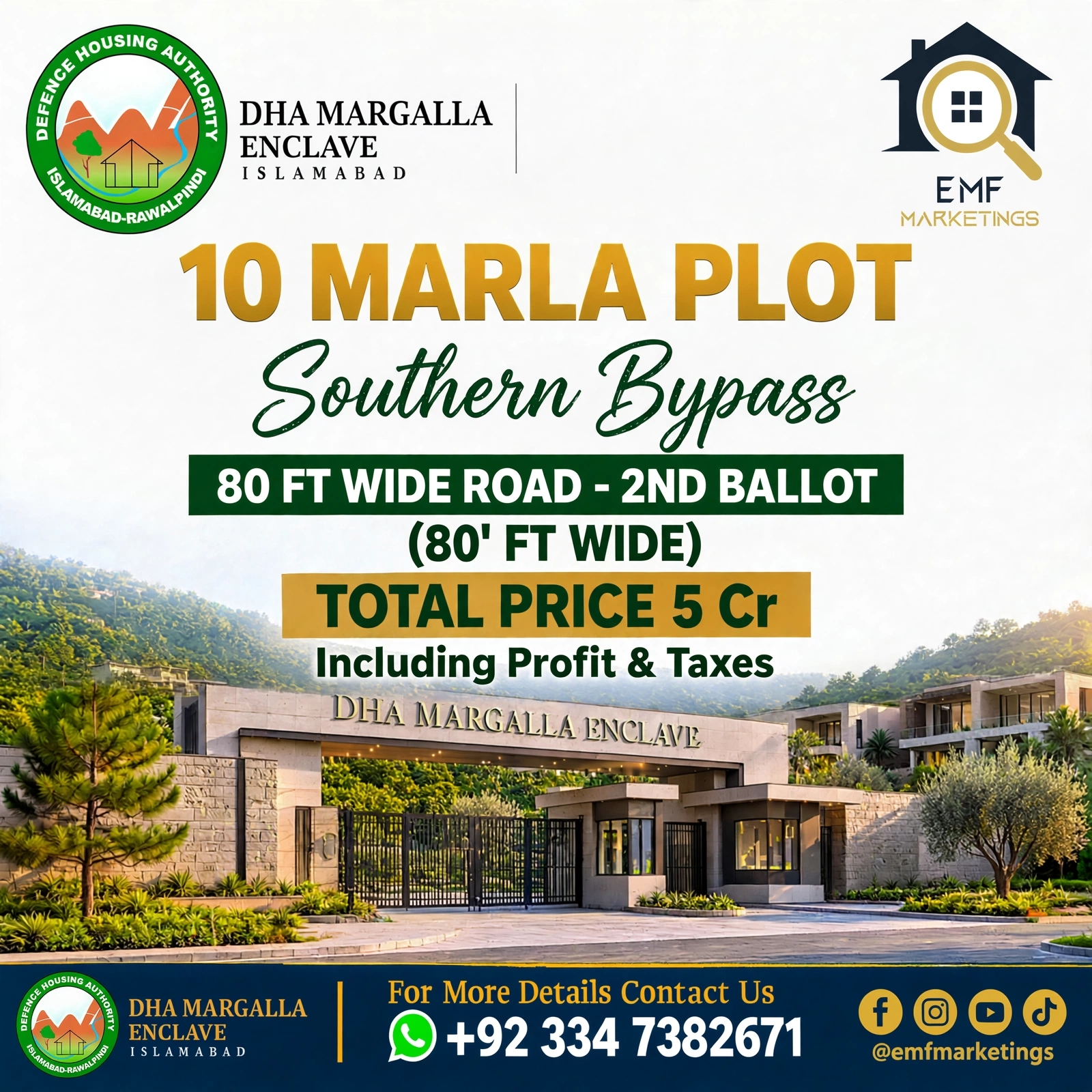 10 Marla plot, DHA Margalla Enclave